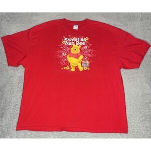 Vintage 90s Winnie the Pooh T-Shirt Sweet As‎ Can Be Graphic Adult 3XL Red